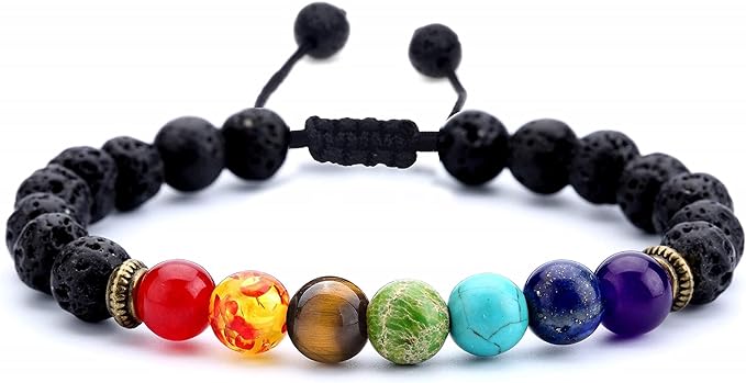 Pulsera de Roca de Lava 7 Chakras ✨
